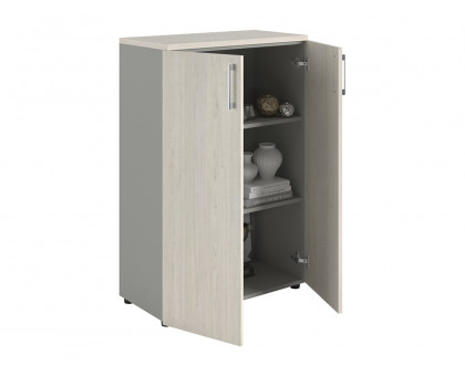 Шкаф NW 1280 закрытый белое дерево/серый