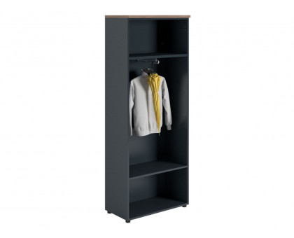 Шкаф NW 2080L гардеробный закрытый темный орех/антрацит